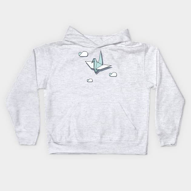 Origami Swan In Flight Kids Hoodie by blairjcampbell